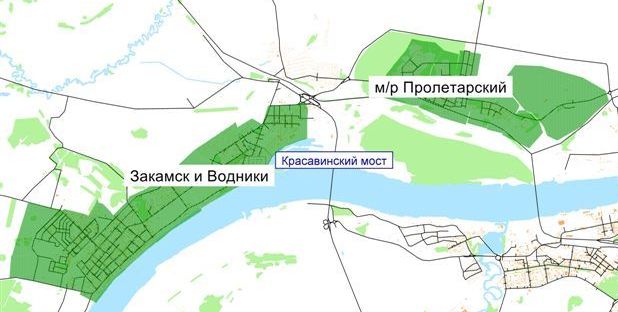Карта Закамска (г. Пермь)